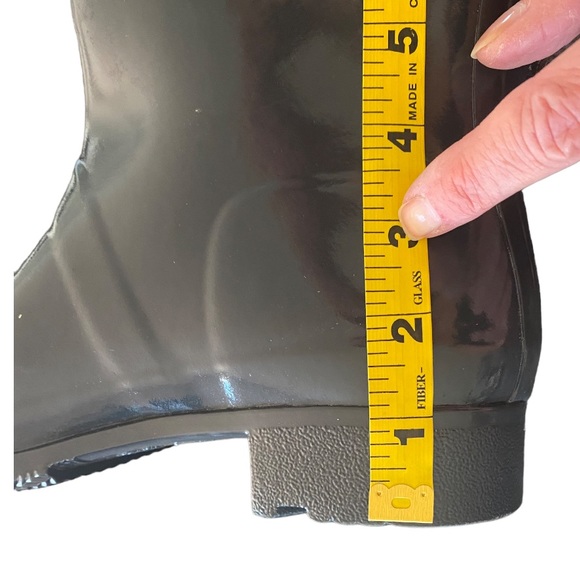 NEW! HUNTER Rain Boots Original Tour Gloss Finish Waterproof Dark Gray Size 6 - Picture 10 of 14